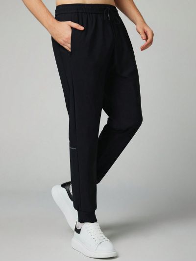 Men's Elastic Waist Sports Pants With Pockets