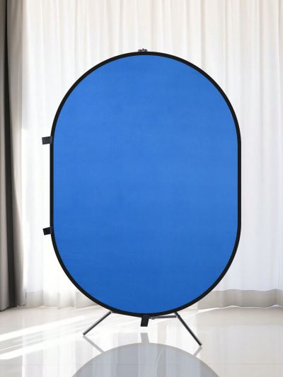 7.3 x 4.8ft 2 Side Collapsible Chromakey Green Blue Backdrop with 7.6ft/2.3M Support Stand Reversible Background Video Live Stream Gaming with Bag