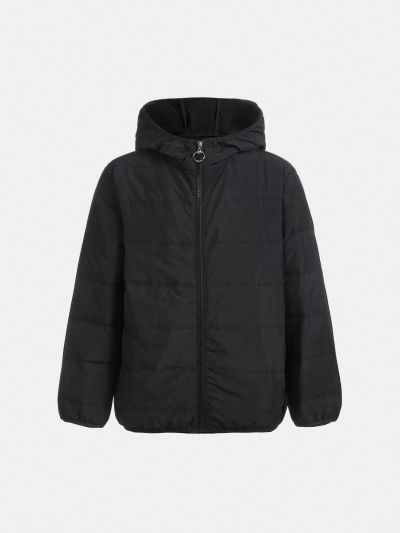 Solid Color Hooded Jacket For Teenage Boys