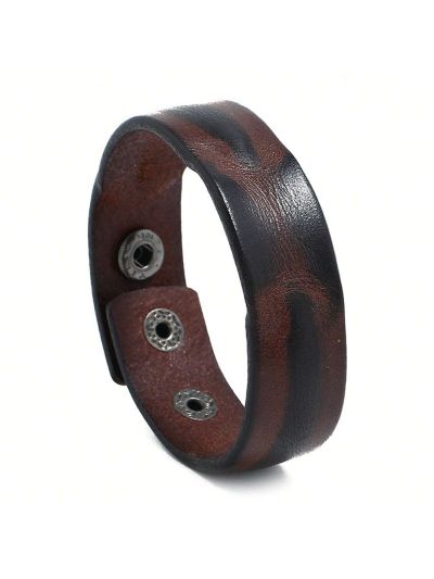 1Pc Fashion Men's Leather Bracelets Simple Vintage Belt Bangles Bracelet Punk Unisex Jewelry