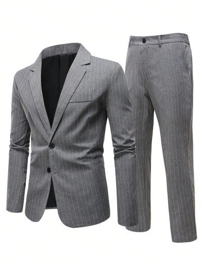 Manfinity Mode Men's Striped Suit Set