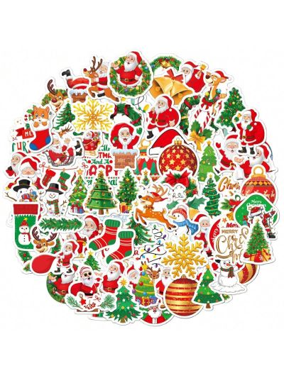 100pcs Children's Halloween & Christmas Theme Stickers