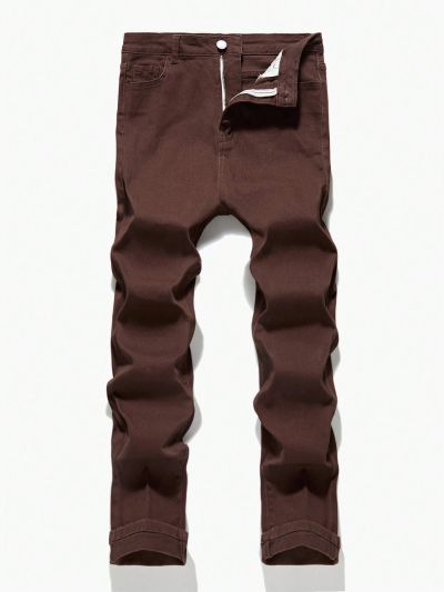 SHEIN Tween Boy Simple Casual High Stretch Slim Fit Comfortable Denim Skinny Jeans