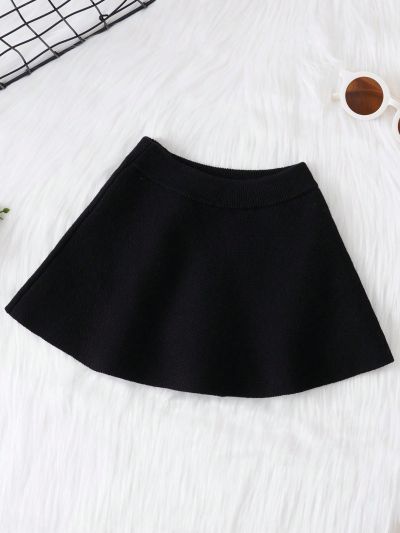Baby Girl Solid Flare Knit Skirt