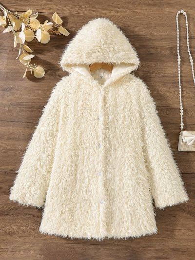 Teen Girls' Long Sleeve Hooded Jacket With White