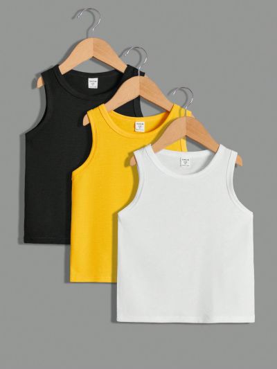 SHEIN Kids EVRYDAY Young Boy Solid Color Casual Vest