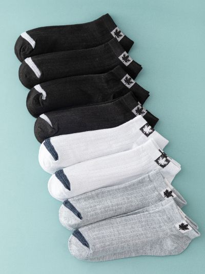 8pairs Men Maple Pattern Ankle Socks