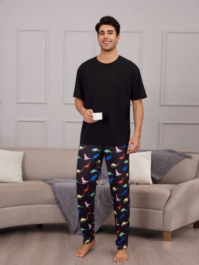 Men's Dinosaur Printed Lounge Pants