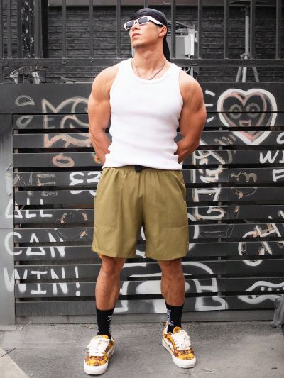 Men's Elastic Waist Drawstring Sports Shorts