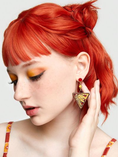 Harry Potter | ROMWE 2pcs Letter Detail Triangle Drop Earrings