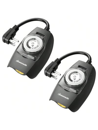 DEWENWILS Outdoor Light Timer for Halloween Waterproof, 24-Hour Programmable Plug in Timer for Electrical Outlets, Holiday Decorations, String Light,13A 1/2 HP, UL Listed