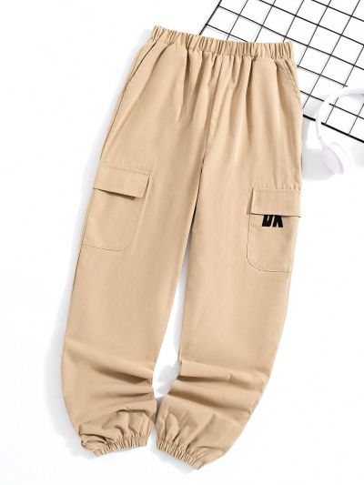 Teenage Boys' Elastic Waist Cargo Pants