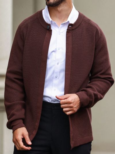 Men's Long Sleeve Button-up Cardigan Sweater