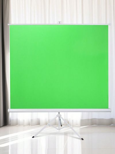 Portable 70.5"x70.5" Collapsible Green Screen with Tripod Retractable Chromakey Pull-up Background Live Stream Game Video Studio