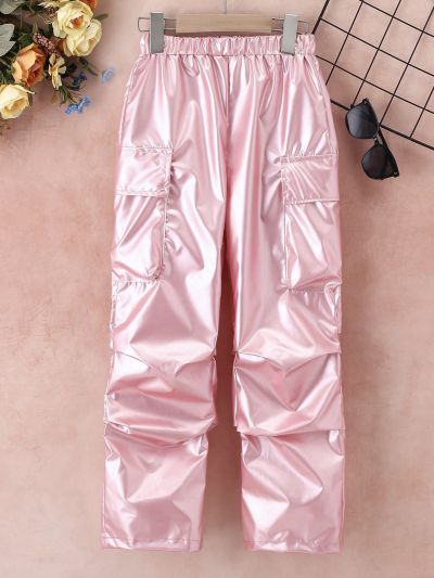 Tween Girls' Cool Metalic Pleted Cargo Pants