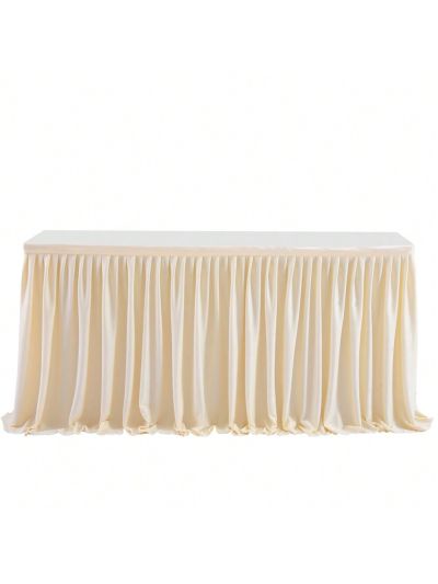 Table Skirt Pleated Ruffle Tablecloth For Wedding Birthday Party Baby Shower Table Decoration