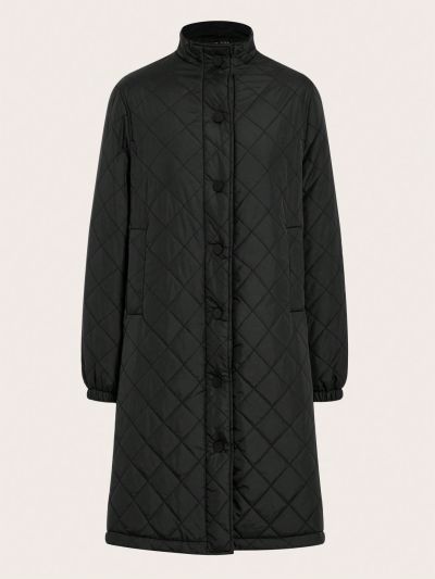 SHEINNeu Women'S Stand Collar Long Sleeve -Padded Jacket