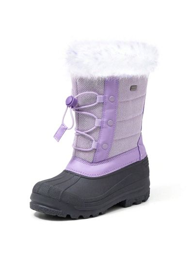 K KomForme Boys & Girls Snow Boots Insulated Fur Lined Warm Anti-Slip Waterproof Winter Boot (Toddler/Little Kid/Big Kid)