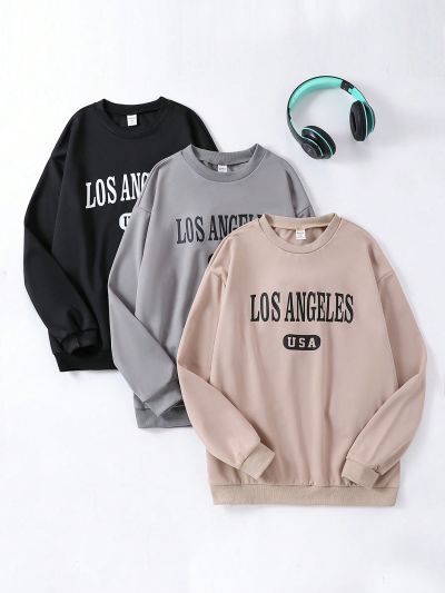 Teenagers (Female) Letter Print Sweatshirt