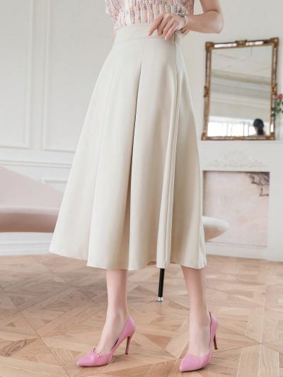 DAZY Mid-Length A-Line Pleated Skirt