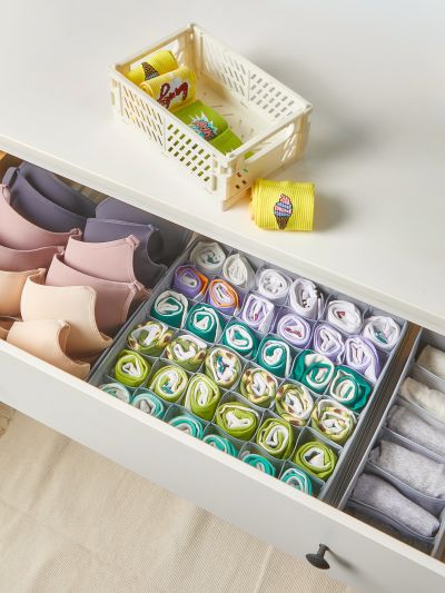 SHEIN Basic living 1pc Closet Organizer Drawer Divider 3 Size For Socks/Ties/Underwear/Belt/Bra/Shirt/Towel
