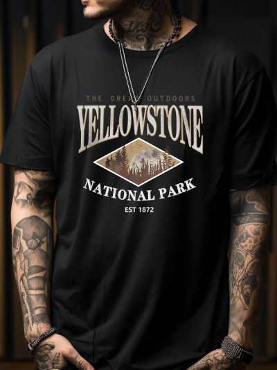 Men'S Plus Size Printed Short Sleeve T-Shirt