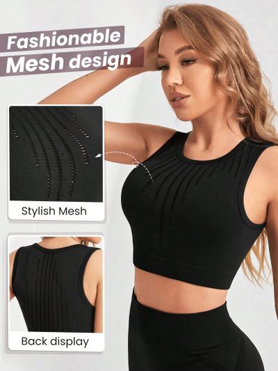 SHEIN Yoga Basic Women's Yoga Sport Mesh Tank Top