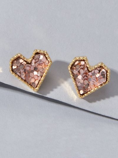 Heart Design Stud Earrings