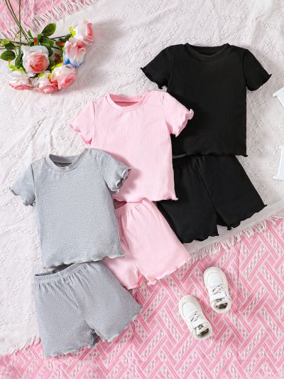 Infant Girls' Short Sleeve T-Shirt And Shorts Set