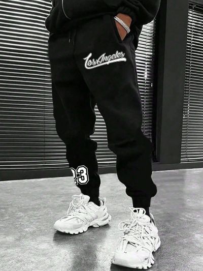 Manfinity Men's Text Pattern Sweatpants