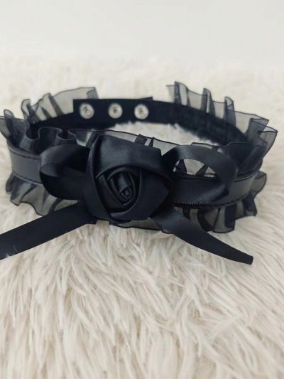 Women'S 3d Flower Decoration Lingerie Accessory (Choker Necklace) (Valentine'S Day Edition)