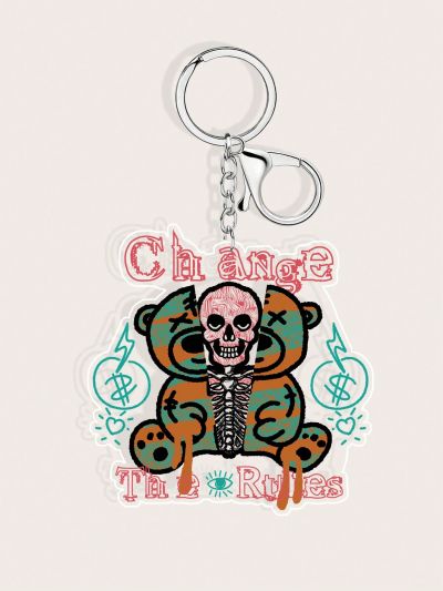 Ryuga 1pc Skull Pendant Keychain