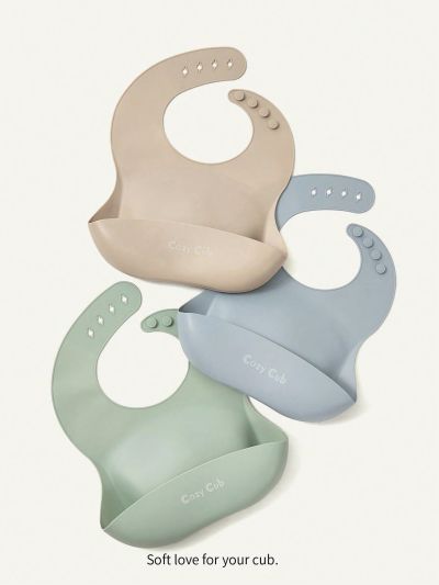 Cozy Cub 3pcs Baby Bibs Set, Waterproof And Stain Resistant Drool Bibs For Feeding And Eating