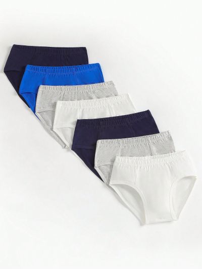 Tween Boy 7pack Solid Ribbed Knit Panty