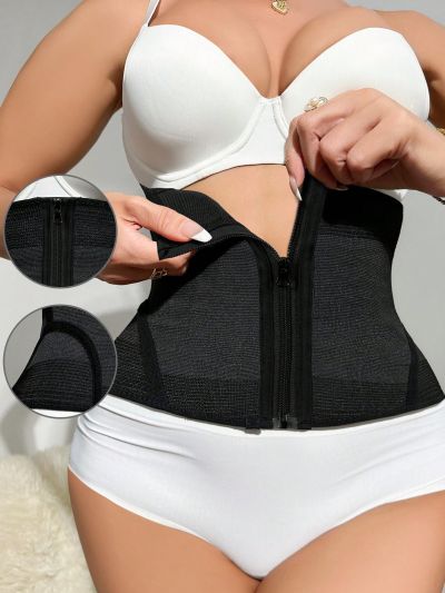 Plus Size Zippered Waist Belt