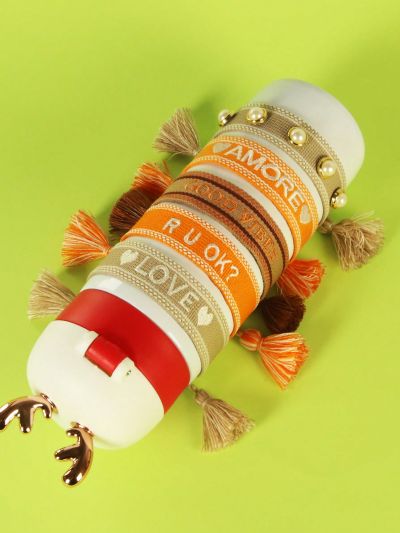 1pc Women's High Fashion & Simple Wristband With European And American Style Letter Design