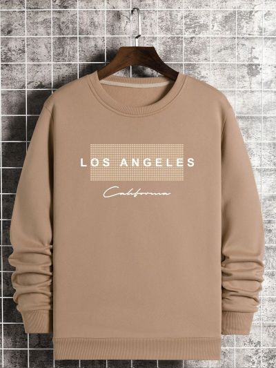 Men's Letter Printed Fleece Sweatshirt