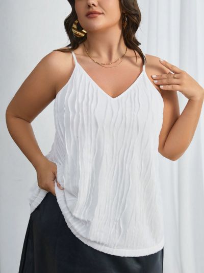 SHEIN Privé Plus Size Women'S Solid Color Cami Top