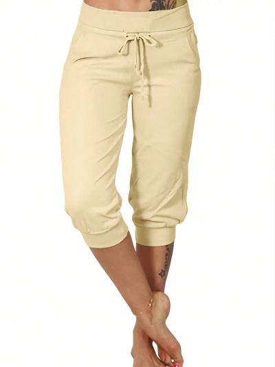 Women'S Drawstring Capri Sweatpants