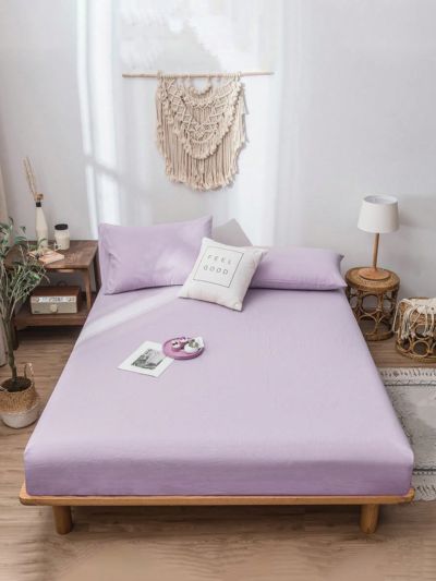 Solid Color Fitted Sheet Set Without Filler