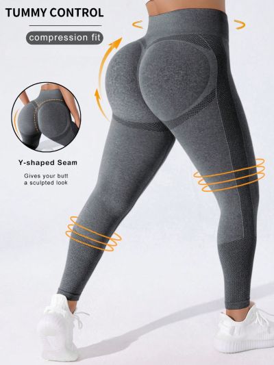 Yoga Basic Plus Size Seamless Slim Fit Sports Leggings