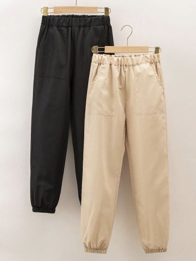 SHEIN Tween Boys' Solid Color Multi-Pack Sweatpants