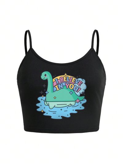 StarrifyStudio Plus Size Women's Turtle Printed Slogan Tank Top