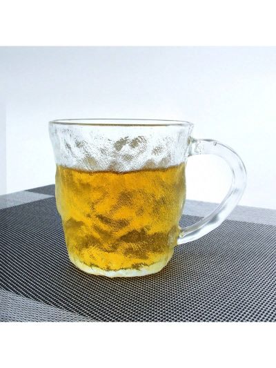 Nordic Style Transparent Glass Cup Glacier Drinking Cup Household Drinking Glass For Hot And Cold Drinks With Frosted Handle For Women