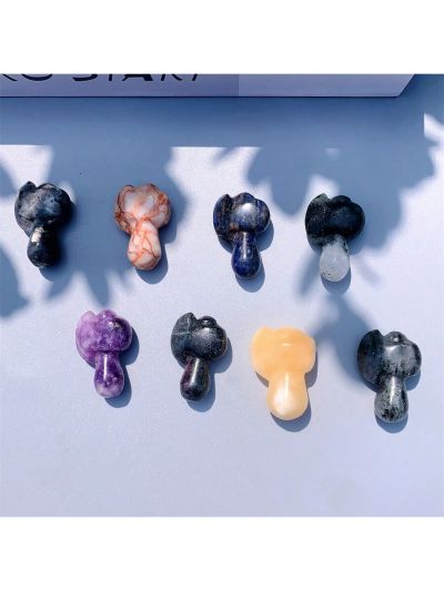 1pc Random Color Natural Crystal Carved Cute Axe Figurine; Each Piece Of Natural Stone May Contain Irregular Cracks And Small Flaws