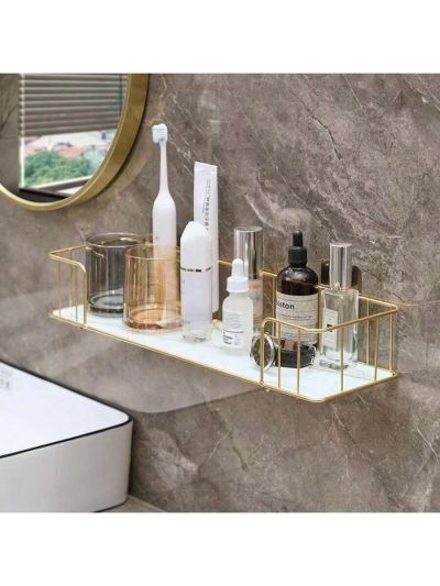 Bathroom Shelf, No Drilling Wall Mounted Shower Shelf Organizer For Cosmetic, Toiletries