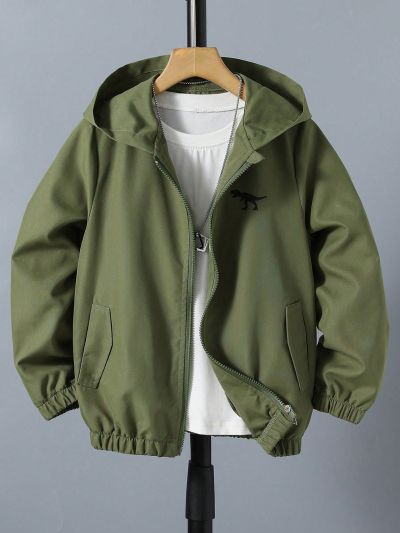 Teen Boys' Dinosaur Printed Hooded Jacket