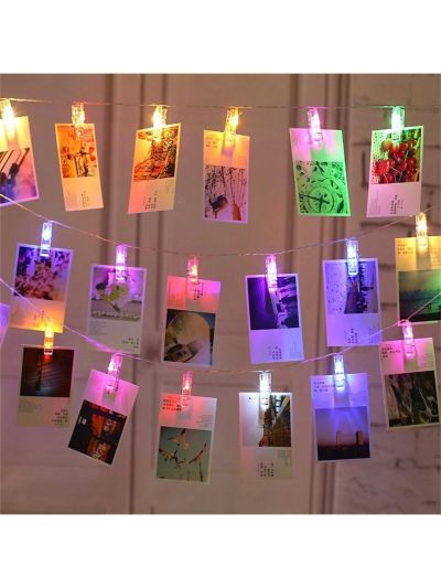 10/20 Led Photo Clip String Lights Battery Powered String Lights For Room Decoration Christmas Decoration
