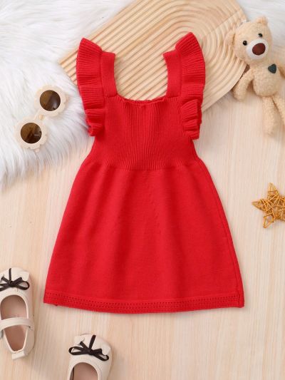 Infant Solid Color Sweater Dress