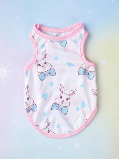 PETSIN Pet Rabbit Butterfly Print Vest, Easter Cat And Dog Universal Vest